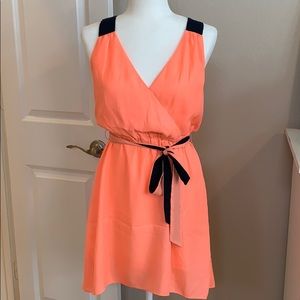 Neon Coral/Navy Dress